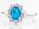 Paraiba Blue Color Opal Rhodium Over Sterling Silver Ring 1.05ctw