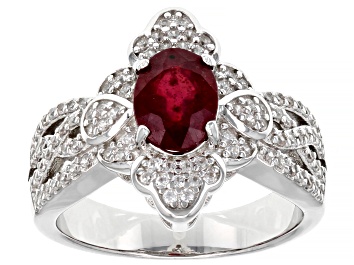 Picture of Red Mahaleo® Ruby Rhodium Over Sterling Silver Ring 1.65ctw