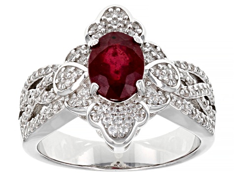 Red Mahaleo® Ruby Rhodium Over Sterling Silver Ring 1.65ctw