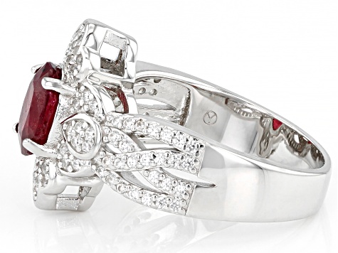 Red Mahaleo® Ruby Rhodium Over Sterling Silver Ring 1.65ctw