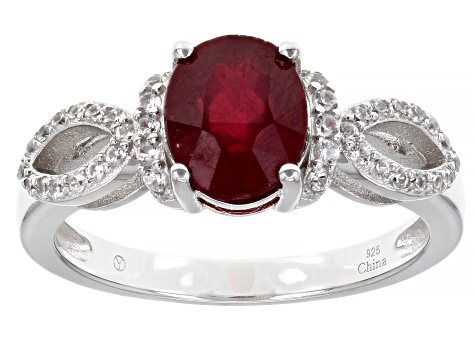 Red Mahaleo® Ruby Rhodium Over Sterling Silver Ring 2.03ctw