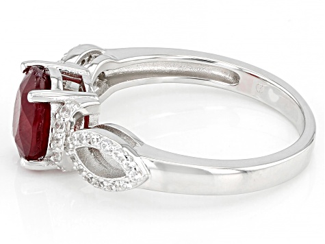 Red Mahaleo® Ruby Rhodium Over Sterling Silver Ring 2.03ctw