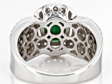 Green Emerald Rhodium Over Sterling Silver Ring 3.25ctw