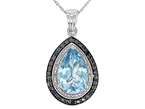 Sky Blue Glacier Topaz Rhodium Over Silver Pendant With Chain 4.65ctw