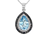 Sky Blue Glacier Topaz Rhodium Over Silver Pendant With Chain 4.65ctw