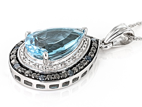 Sky Blue Glacier Topaz Rhodium Over Silver Pendant With Chain 4.65ctw
