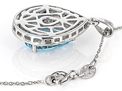 Sky Blue Glacier Topaz Rhodium Over Silver Pendant With Chain 4.65ctw