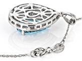 Sky Blue Glacier Topaz Rhodium Over Silver Pendant With Chain 4.65ctw