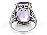 Lavender Amethyst Rhodium Over Sterling Silver Solitaire Ring 11.00ct