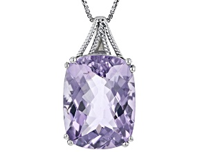 Purple Amethyst Sterling Silver Solitaire Pendant With Chain 16.50ct
