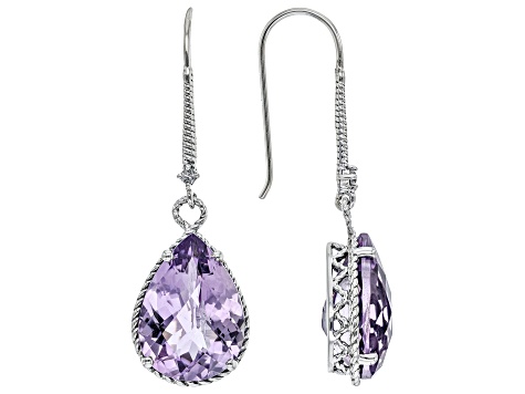 Purple Amethyst Sterling Silver Earrings 17.00ctw - DOK2280 | JTV.com