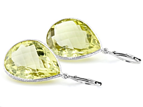 激安アウトレット Over Rhodium Quartz Lemon Yellow Sterling Earrings Silver ポケモンカードゲーム