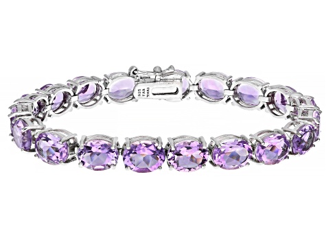 Lavender Amethyst Rhodium Over Sterling Silver Tennis Bracelet 30 4ctw Dok229a Jtv Com