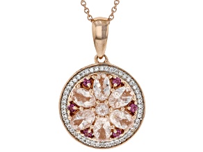 Pink Morganite 14k Rose Gold Over Silver Pendant Chain 2.94ctw