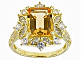 Yellow Citrine 18k Yellow Gold Over Sterling Silver Ring 3.96ctw