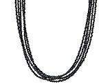 Black Spinel Sterling Silver 5-Strand Necklace