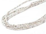 White Moonstone Sterling Silver 5-Strand Necklace