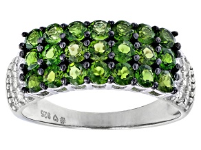 Green Russian Chrome Diopside Rhodium Over Sterling Silver Ring 2.13ctw