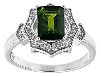 Picture of Green Chrome Diopside Rhodium Over Sterling Silver Ring 1.76ctw