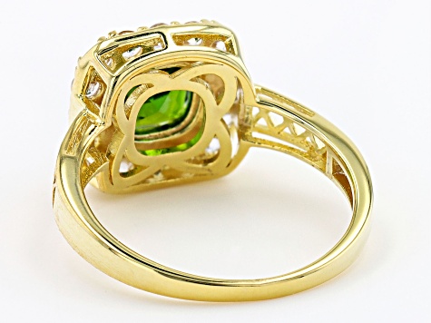 Green Chrome Diopside 18k Yellow Gold Over Sterling Silver Ring 2.08ctw