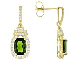 Green Chrome Diopside 18k Yellow Gold Over Sterling Silver Earrings 3.22ctw