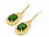 Green Chrome Diopside 18k Yellow Gold Over Sterling Silver Earrings 3.22ctw