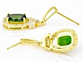 Green Chrome Diopside 18k Yellow Gold Over Sterling Silver Earrings 3.22ctw