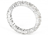 White Zircon Rhodium Over Sterling Silver Ring 2.97ctw