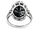 Black Spinel Rhodium Over Sterling Silver Ring 4.47ctw