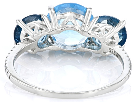 Sky Blue Topaz Rhodium Over Sterling Silver Ring 2.80ctw