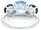 Sky Blue Topaz Rhodium Over Sterling Silver Ring 2.80ctw