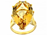 Citrine 18k Yellow Gold Over Sterling Silver Ring  20.00ctw