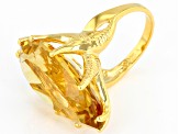 Citrine 18k Yellow Gold Over Sterling Silver Ring  20.00ctw
