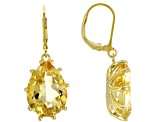 Citrine 18k Yellow Gold Over Sterling Silver Dangle Earrings 14.00ctw