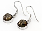 Silver Drusy Quartz Sterling Silver Dangle Earrings