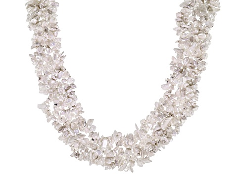 Rainbow Moonstone Sterling Silver Multi Strand Beaded Necklace