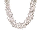 Rainbow Moonstone Sterling Silver Multi Strand Beaded Necklace