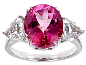 Pink Topaz Sterling Silver Ring 5.30ctw