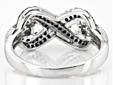 Black Spinel Rhodium Over Sterling Silver "Infinity" Ring 0.61ctw