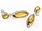Yellow Citrine Sterling Silver Dangle Earrings 12.90ctw