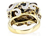 Brown Golden Sheen Sapphire 18k Yellow Gold Over Sterling Silver Ring 26.00ctw