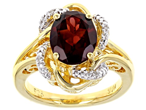 Red Garnet 14k Yellow Gold Over Sterling Silver Ring 2.81ctw