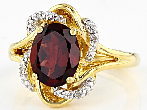 Red Garnet 14k Yellow Gold Over Sterling Silver Ring 2.81ctw
