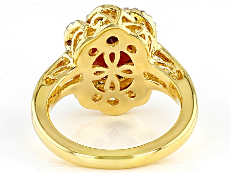 Red Garnet 14k Yellow Gold Over Sterling Silver Ring 2.81ctw