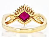 Red Lab Created Ruby 14k Yellow Gold Over Sterling Silver Ring 1.70ct