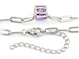 Purple Amethyst Rhodium Over Sterling Silver Necklace 1.10ct
