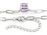 Purple Brazilian Amethyst Rhodium Over Sterling Silver Necklace 1.10ct