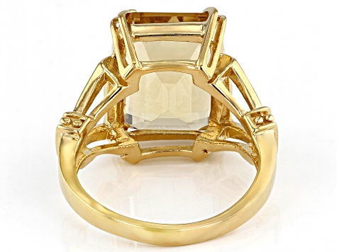 Yellow Citrine 18k Yellow Gold Over Sterling Silver Ring 6.40ct