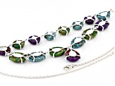 Multi-color Turquoise Sterling Silver Necklace