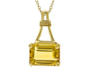 Yellow Citrine 18k Yellow Gold Over Sterling Silver Pendant With Chain 6.40ct